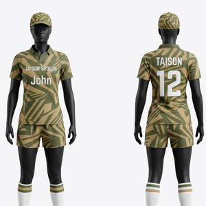 Uniforme de rugby pour femmes, tissu polyester spandex respirant de qualité supérieure 220 GSM, olive kaki camouflage, logo personnalisé, kit d'équipe - Product Image 1