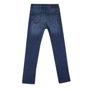 <b>Men's</b> Blue Straight Casual Denim <b>Jeans</b> Breathable Garment Dyed <b>Elastic</b> <b>Waist</b> High Quality Wholesale Factory Price - Product Image 1
