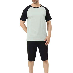 Ensembles T-shirts et shorts tendance, personnalisables avec logo, légers, décontractés, 100 % coton, motifs unis, grandes tailles pour l'automne - Product Image 1