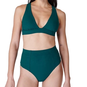 Plage 2026 Designer Logo personnalisé couleur unie une pièce maillots de bain couleur unie une pièce Bikini ensemble femmes creux maillot de bain - Product Image 1