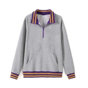 Sweat-shirt à demi-zip personnalisé Omega 2026 avec bordure jaune, logo brodé, poche avant, coupe classique, vente en gros - Product Image 2