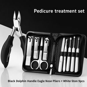9 PCS Black with Black Ingrown Toenail Clipper Finger manicure <b>set</b> manicure <b>pedicure</b> <b>set</b> nail cutter nail files - Product Image 4