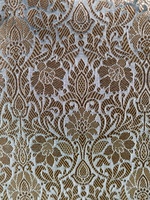 Tissu brocart floral Zari, motif jacquard tissé, textile métallique pour