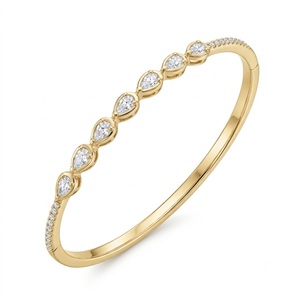 Brazalete Articulado de Oro Amarillo de 18K con Diamante Cultivado en Laboratorio Corte Pera E Color VVS2, Joyería de Moda - Product Image 1