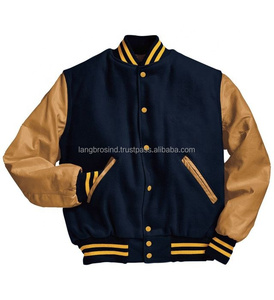 แจ็คเก็ตเบสบอลแบบ Letterman Varsity สำหรับผู้ชาย แขนขนสัตว์คุณภาพสูง ลายตัวอักษร สำหรับฤดูหนาว รับผลิตตามสั่งขายส่ง - Product Image 3