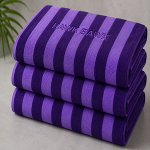 Toalla de Playa Personalizada con Rayas Verticales, Toalla de Piscina a Rayas, Toalla de Playa de Dos Tonos, Toalla de Playa Grande de Verano, Clásica y Esencial - Product Image 4