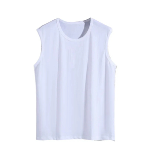OCCENTIA IINTERNATIONAL <b>Men's</b> Fashion <b>Vest</b> Cotton Spandex Breathable Knitted Tight Tank Top Home Sleep Casual Boy Sexy - Product Image 2
