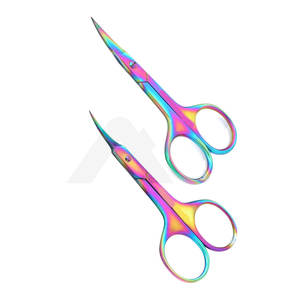 Tijeras para Cejas y Uñas de Acero Inoxidable con Recubrimiento de Titanio Colorido, Afiladas y Precisas, de Marca Privada, para Recorte Profesional - Product Image 1