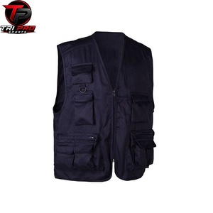 Gilet utilitaire noir pour homme, col en V, fermeture éclair intégrale, plusieurs poches zippées, pour la chasse, la pêche, la photographie, les voyages, respirant et léger - Product Image 2