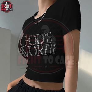 New Trendy Women's Short Sleeve Graphic Crop <b>Tops</b> Customized Newest Design With <b>Rhinestone</b> Colors For Street Wear Hot Seller - Product Image 2