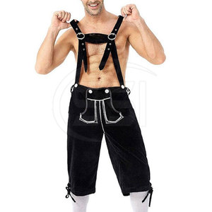 Shorts en Lederhosen pour homme, décontractés, unis, avec fermeture boutonnée et coutures traditionnelles, d'inspiration bavaroise, pour les occasions culturelles et les fêtes - Product Image 5