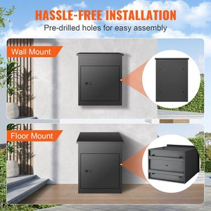 Boîte aux lettres murale extra-large en acier galvanisé avec serrure à code 17,3''x13,8''x22'' – Boîtes de livraison de colis compatibles pour la réception du courrier - Product Image 6