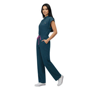 Uniformes Médicos para Mujer, Tipo Jumpsuit, en Spandex/Poliéster, Tejido Lona, con Protección Contra Agujas, Opciones de Color Rosa, Negro y Azul Marino - Product Image 4