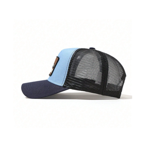 Sombrero de camionero de 5 paneles con estilo unisex, parte trasera de malla transpirable, logotipo OEM de 5 paneles personalizado, MOQ bajo para deportes, ciclismo de moda al aire libre - Product Image 3