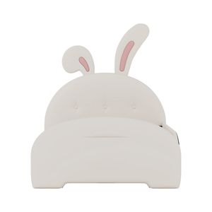 Twin Size White Upholstered <b>Rabbit</b> Shape Princess <b>Bed</b> with Platform Headboard and Footboard Kids' <b>Bed</b> Old SKU WF311629AA - Product Image 5