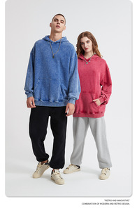 YIZE Wholesale 100% Cotton Acid Wash Breathable <b>Plus</b> <b>Size</b> Casual Mens 2-Piece Pants & Sweatshirts/<b>Jogger</b> <b>Sets</b> for Men - Product Image 4