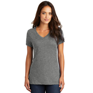 Camiseta Gris con Cuello en V para Mujer, Premium, Básica, Extra Suave, Ligera, Informal, Transpirable, Ecológica, Varios Tamaños - Product Image 1