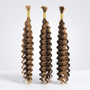 ผมมนุษย์สีน้ำตาลเข้มแบบลอน สำหรับต่อผมแบบ Remy  แบบเป็นมัด  แบบธรรมชาติสีดำ  ฐานไหมอินเดีย  แบบ Double Drawn  ปรับขนาดได้  100% HD - Product Image 1