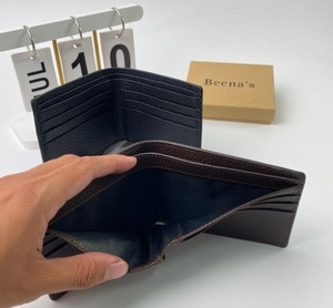 Beena's Genuine Leather Slim Bifold <b>Wallet</b> <b>Men</b> Minimalist Fold Closure Waterproof Fashion <b>Card</b> <b>Holder</b> Daily Use Gift Solid - Product Image 3
