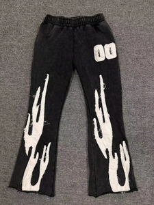 Customized High Quality Printing Tracksuit 100% Cotton French Terry Acid Wash Sweatshirt Pullover Sweatpants Jogger <b>Set</b> Hoodies - Product Image 5