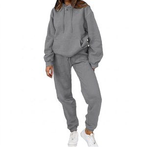 Conjunto de Sudadera con Capucha y Pantalones de Felpa de Algodón Oversize para Mujer, Chándal Casual de Invierno, Sudadera de Manga Larga, Pantalones Holgados de Corte Completo - Product Image 4