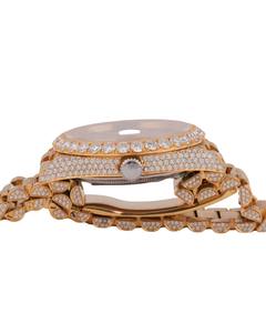 Reloj de lujo personalizado con diamantes incrustados para hombre, completamente automático, de acero inoxidable, con números arábigos, reloj de pulsera con diamantes de moissanita. - Product Image 5