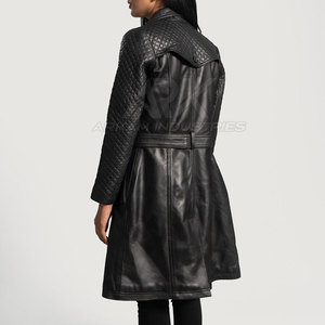 Abrigo de cuero de lujo para mujer con acabado suave y diseño moderno para colecciones de temporada. - Product Image 5