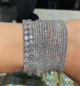 Bracelet Tennis Moissanite, Bracelet Tennis Iced Out, Bracelet Tennis Diamant, Bracelet HipHop, Bracelet Micro Pave Bling - Product Image 2