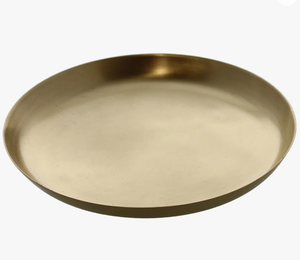 Plateau décoratif en métal de luxe en gros, plateau rond doré moderne avec bord incliné pour la présentation d'objets d'intérieur haut de gamme - Product Image 6