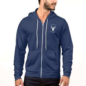 Sudadera con capucha de esquí azul marino con cremallera completa y logotipo personalizado, forro polar cálido, chaqueta con capucha para invierno, ropa deportiva, abrigo suave y grueso para exteriores - Product Image 1