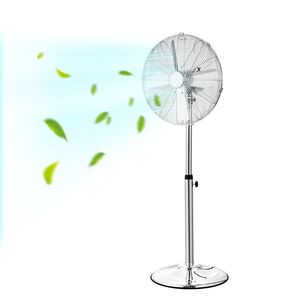 16 Inch Industrial Pedestal <b>Fan</b> with Adjustable Height <b>Stand</b> Oscillating Floor <b>Fan</b> 3 Speeds US Plug for Hotels - Product Image 1