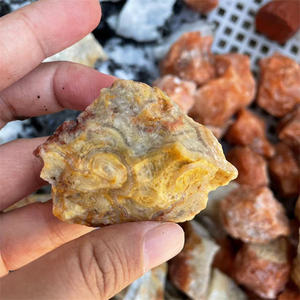 ขายส่งคริสตัลดิบแท้คุณภาพสูง หินบำบัดธรรมชาติ คริสตัลอะเกตลายลูกไม้สีเหลืองธรรมชาติ หินดิบสำหรับขาย - Product Image 1