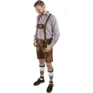Lederhosen de Cuero Genuino de Cabra, Auténticos Pantalones Cortos Alemanes, Traje Bávaro para Oktoberfest, Estilo Casual - Product Image 3