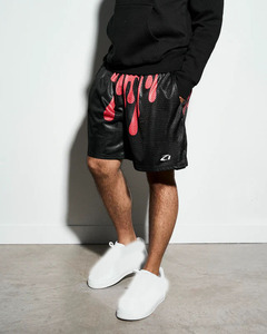 <b>Men</b> Mesh Streetwear <b>Shorts</b> <b>Red</b> Drip Graphic Print Casual Athletic <b>Shorts</b> Lightweight Breathable Summer Fashion Basketball <b>Shorts</b> - Product Image 5