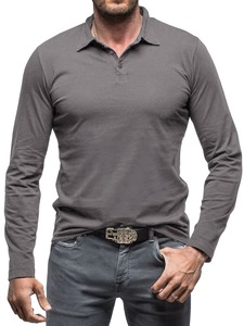 Top Trending <b>Men</b> long sleeve Polo <b>Shirt</b> anti wrinkle breathable anti piling Quick dry Polo <b>Shirt</b> For <b>Men</b> Breathable Button - Product Image 1
