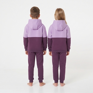 Conjunto de Sudadera con Capucha y Pantalones Deportivos para Niños, Diseño de Bloques de Color, Traje Deportivo de Dos Tonos para Niños y Niñas, Ropa Deportiva, Conjunto a Juego, Venta al por Mayor - Product Image 2