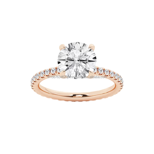 แหวนเพชรทรงกลมแบบวินเทจทอง 14k สำหรับผู้หญิง แหวนหมั้น/แหวนแต่งงาน พร้อมใบรับรอง IGI/GIA จากห้องปฏิบัติการ - Product Image 1