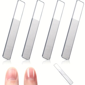2/5 pièces Lime à ongles en verre, double face, durable, jetable, à grain 100, 9 cm, pour soin des ongles - Product Image 4