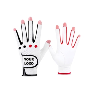 Gants de golf personnalisés à doigts ouverts en cuir Cabretta extensible, respirants, perforés, avec fermeture Velcro flexible VN - Product Image 2