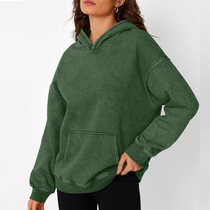 Women Acid Washed Hoodies With Customized Color and Logo Good Fabric Made Women Acid Wash Hoodie For Winter Cheap Price - Product Image 3