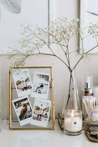 Home Decor Glass & Metal Hanging Picture <b>Frame</b> for <b>Wall</b> Decoration,with 2 Sides Hanging Chain Glass 7 Inches (Golden) Decorative - Product Image 3