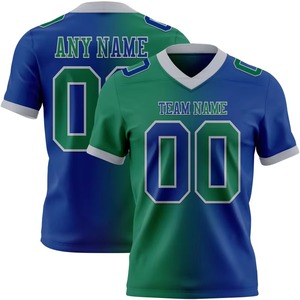 Jersey de Fútbol Americano Auténtico de Moda con Logotipo Personalizado en Degradado Verde Kelly y Gris, Último Modelo - Product Image 4