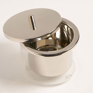 Porte-gobelet en acier inoxydable poli argenté avec couvercle pour accoudoir de canapé et table de poker, idéal pour les fêtes - Product Image 2