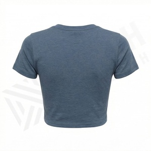 T-shirts courts sexy en coton pour femmes, respirants, unis, haut de gamme, vêtements de sport décontractés, tendance, mode - Product Image 2