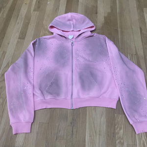 Vêtements pour hommes de haute qualité, streetwear, hip hop, sweat à capuche avec strass, effet délavé, surdimensionné, noir, sweat à capuche pour hommes - Product Image 6