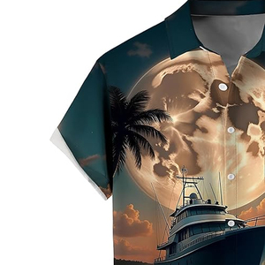 เสื้อเชิ้ตชายหาดลายดอกสไตล์ฮาวาย พิมพ์ลายดอกไม้ แขนสั้นลำลอง ใส่เที่ยวพักผ่อนฤดูร้อน รับทำโลโก้ตามสั่ง - Product Image 2