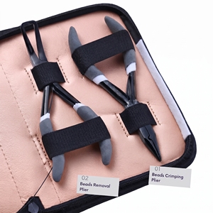 Kit d'outils professionnels pour extensions de cheveux Micro Link : Pince à sertir, outil de retrait de perles, applicateur de boucles de fil, ciseaux - Product Image 4