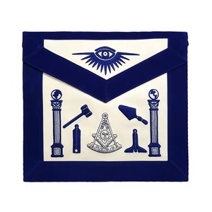 Cinturón de Maestro Masón de la Hermandad, Color y Talla Personalizados, Terciopelo Étnico, Uso en Catedral, Todas las Estaciones, MAP-0038 - Product Image 1