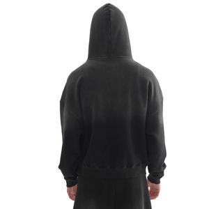 Sudadera con Capucha de Algodón de Alta Calidad, Gruesa, sin Cordones, Lavada al Ácido, con Degradado de Color Vintage - Product Image 4