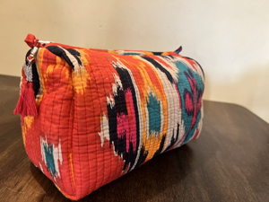 Block Print <b>Cosmetic</b> Reusable Bags Cotton Quilted Handmade Travel Makeup Organizer Wholesale Toiletry <b>Case</b> For Women durable Bag - Product Image 5